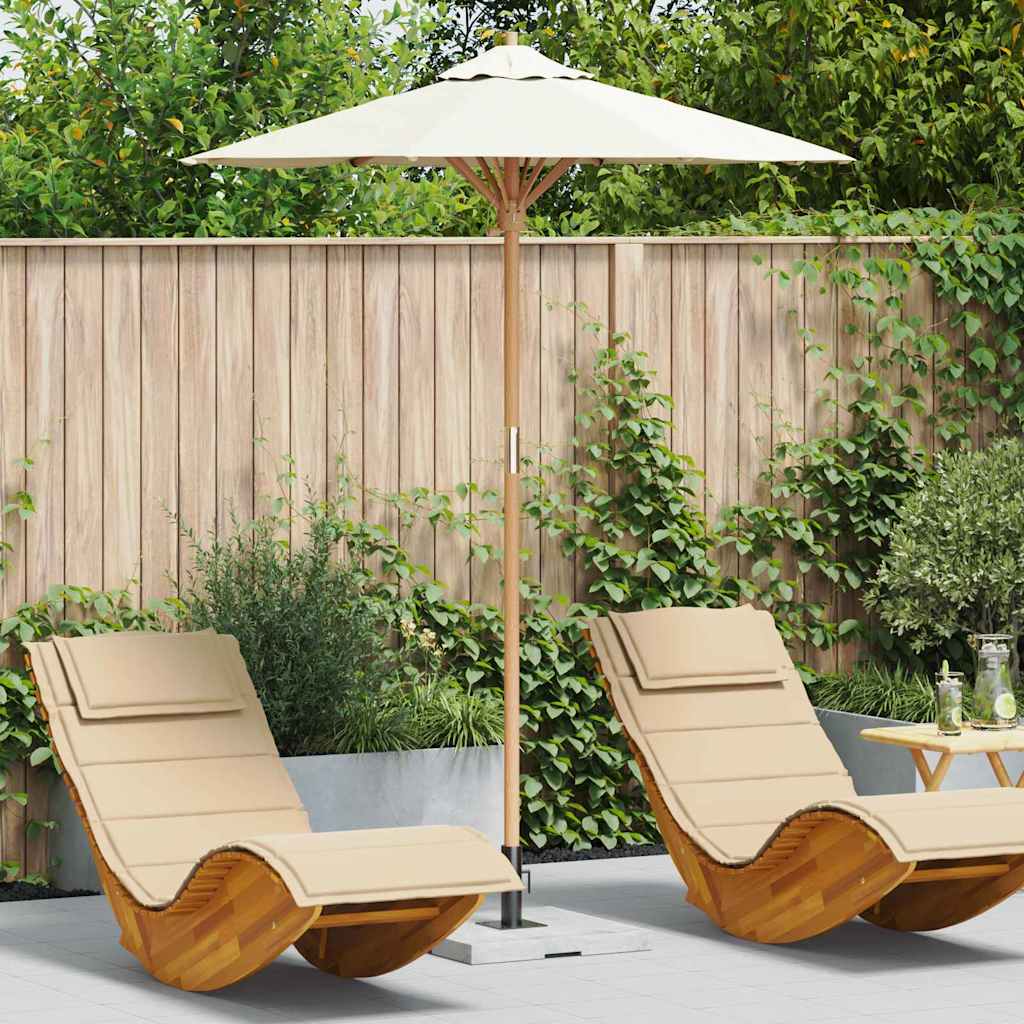 Guarda-sol de Jardim Branco Creme Ø 270 x 260 cm Bambu