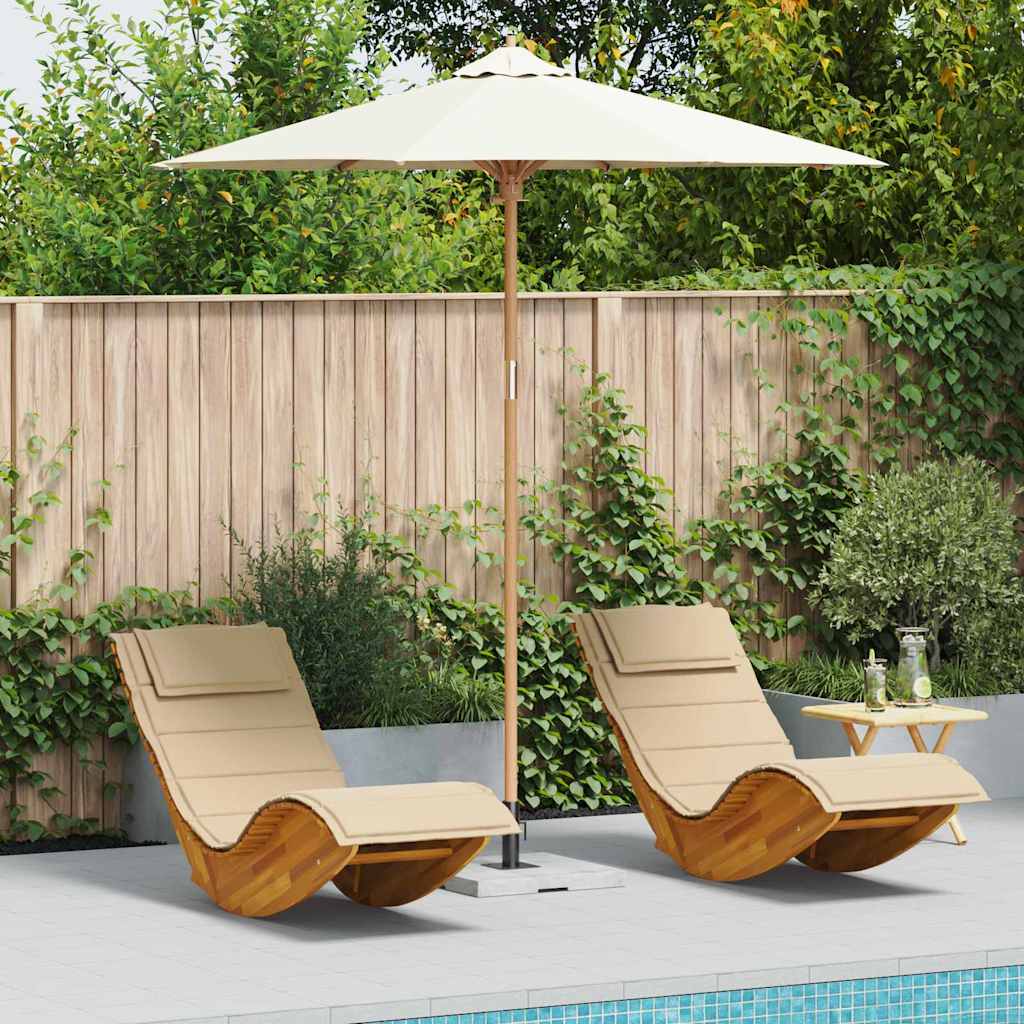 Guarda-sol de Jardim Branco Creme Ø 270 x 260 cm Bambu