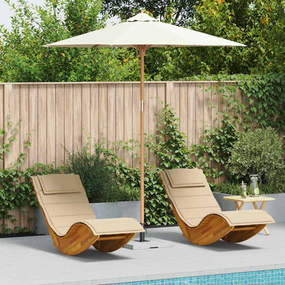 Guarda-sol de Jardim Branco Creme Ø 270 x 260 cm Bambu