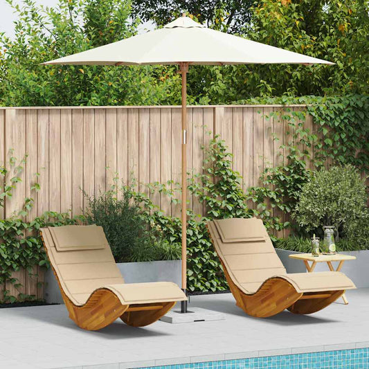 Guarda-sol de Jardim Branco Creme Ø 270 x 260 cm Bambu