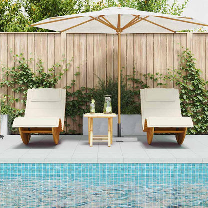 Espreguiçadeira com almofada 2 pcs Castanho 60 x 154 x 74cm