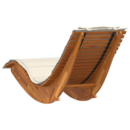 Espreguiçadeira com almofada 2 pcs Castanho 60 x 154 x 74cm