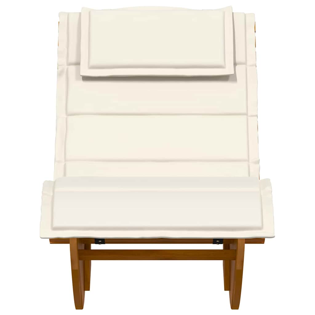 Espreguiçadeira com almofada 2 pcs Castanho 60 x 154 x 74cm