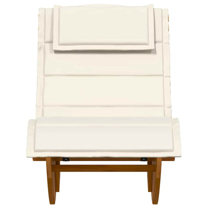 Espreguiçadeira com almofada 2 pcs Castanho 60 x 154 x 74cm