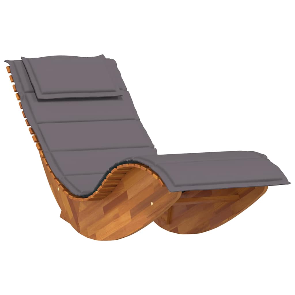Espreguiçadeira com almofada 2 pcs Castanho 60 x 154 x 74cm