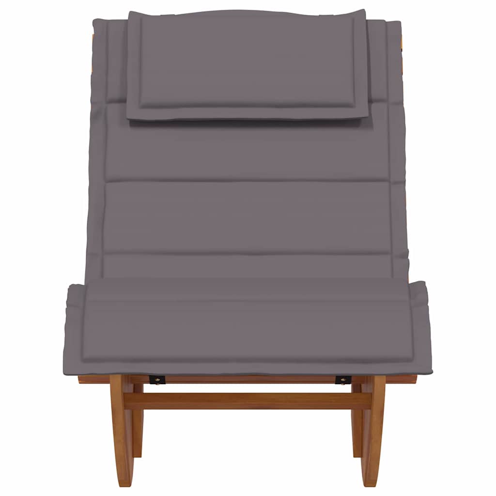 Espreguiçadeira com almofada 2 pcs Castanho 60 x 154 x 74cm
