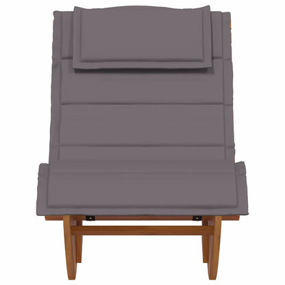 Espreguiçadeira com almofada 2 pcs Castanho 60 x 154 x 74cm