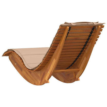 Espreguiçadeira com almofada 2 pcs Castanho 60 x 154 x 74cm