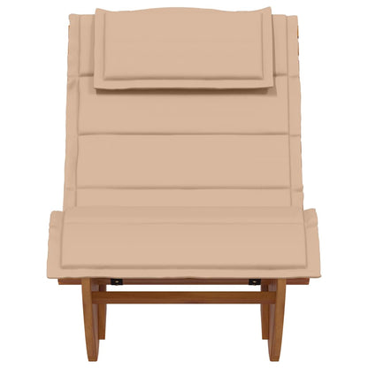 Espreguiçadeira com almofada 2 pcs Castanho 60 x 154 x 74cm