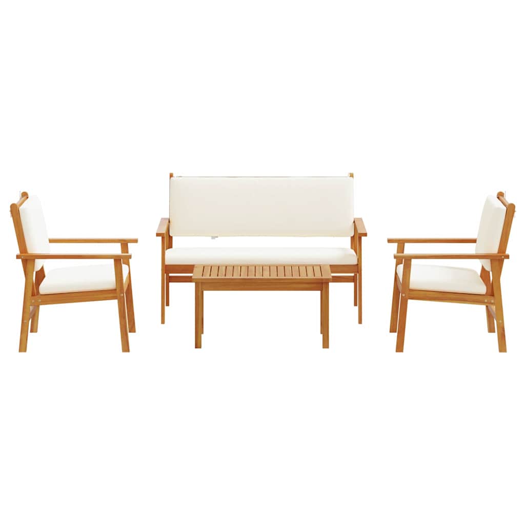 Conjunto de Sofá de Jardim 4 pcs Castanho 120 x 65,5 x 79 cm