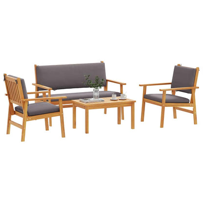 Conjunto de Sofá de Jardim 4 pcs Castanho 120 x 65,5 x 79 cm