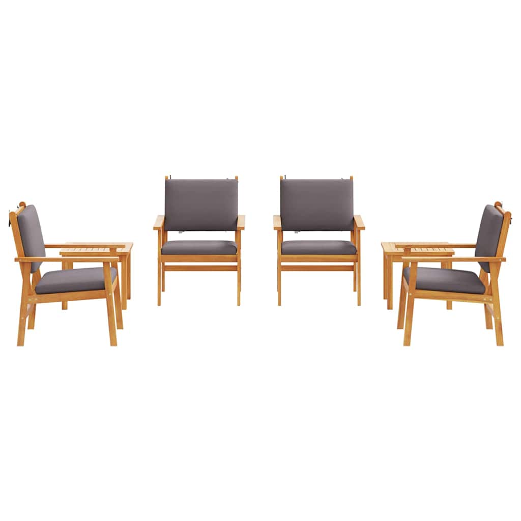 Conjunto de Sofá de Jardim 6 pcs Castanho