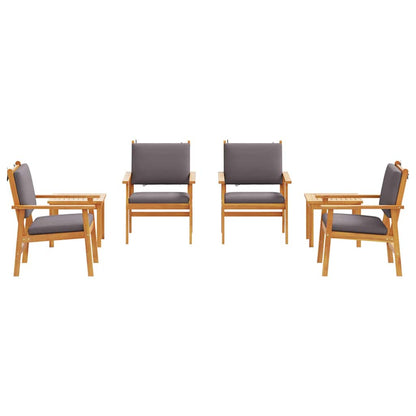 Conjunto de Sofá de Jardim 6 pcs Castanho