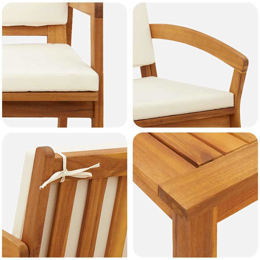 Conjunto bistro com almofada 4 pcs Castanho Poliéster