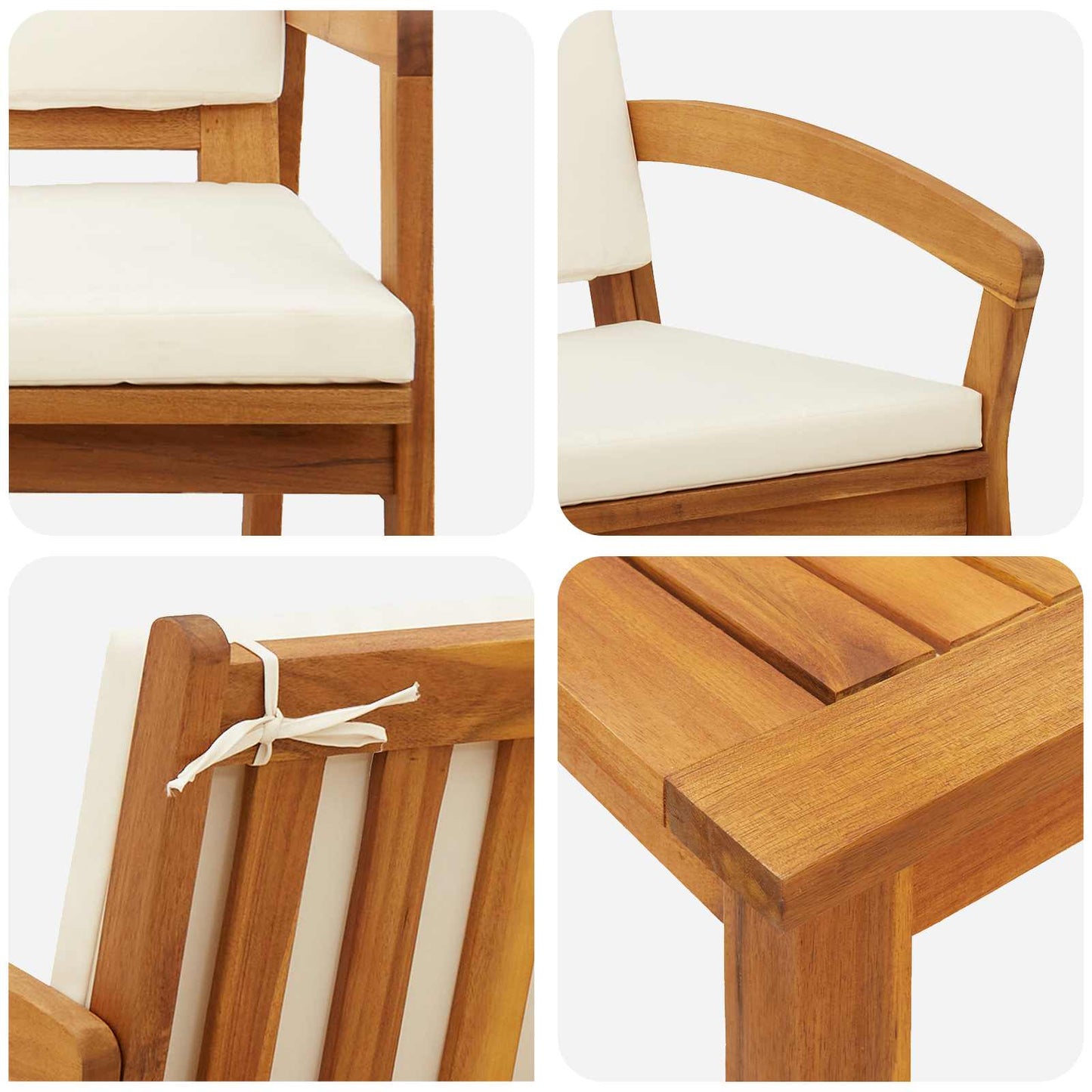 Conjunto bistro com almofada 5 pcs Castanho Poliéster