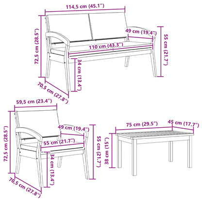 Conjunto bistro com almofada 5 pcs Castanho Poliéster