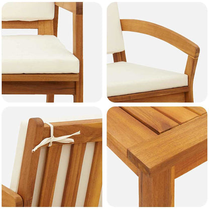 Conjunto bistro com almofada 5 pcs Castanho Poliéster