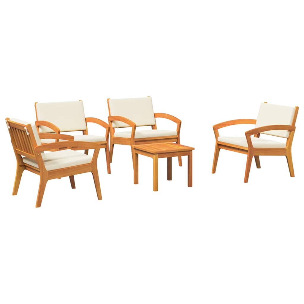 Conjunto bistro com almofada 5 pcs Castanho Poliéster