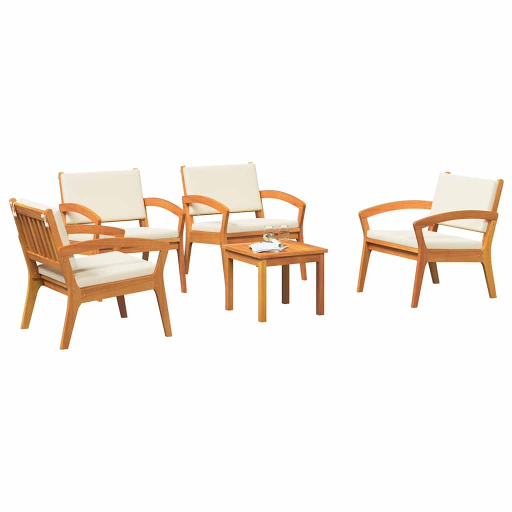 Conjunto bistro com almofada 5 pcs Castanho Poliéster