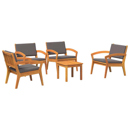 Conjunto bistro com almofada 5 pcs Castanho Poliéster