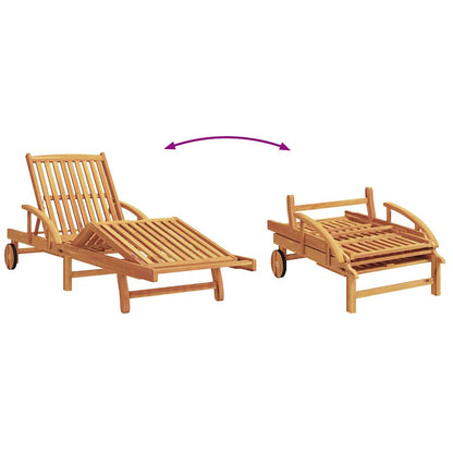 Espreguiçadeira com almofada 2 pcs Bege 200 x 67 x 84cm