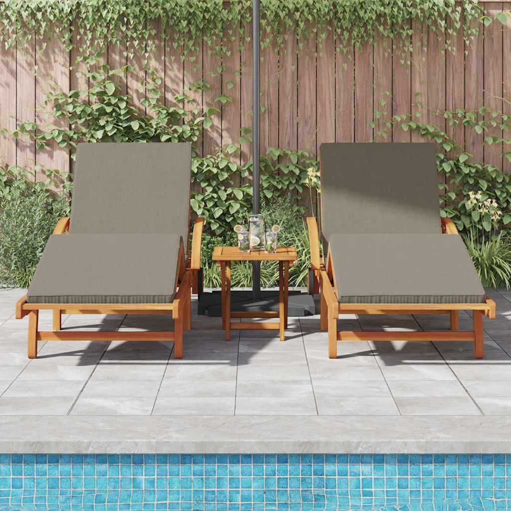 Espreguiçadeira 2 pcs Cinzento-acastanhado 200 x 67 x 84cm