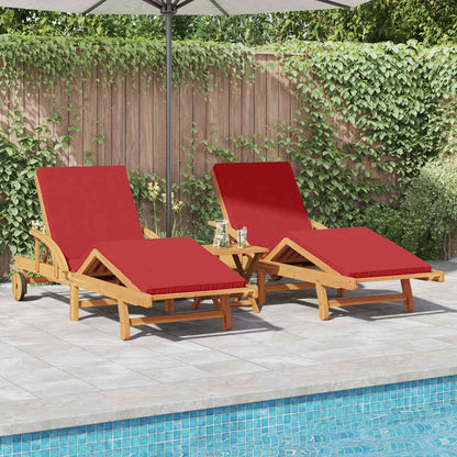 Espreguiçadeira com almofada 2 pcs Vermelho 200 x 67 x 84cm