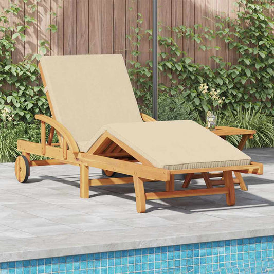 Espreguiçadeira com almofada 1-pessoa 2 pcs Bege 40 x 40 x 40cm