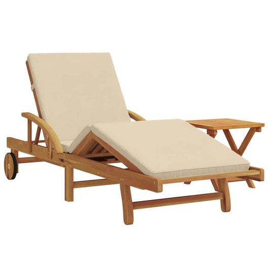 Espreguiçadeira com almofada 1-pessoa 2 pcs Bege 40 x 40 x 40cm