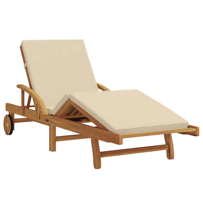 Espreguiçadeira com almofada 2-pessoa 3 pcs Bege 40 x 40 x 40cm