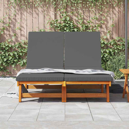 Espreguiçadeira com almofada 2-pessoa Castanho 125 x 200 x 84cm