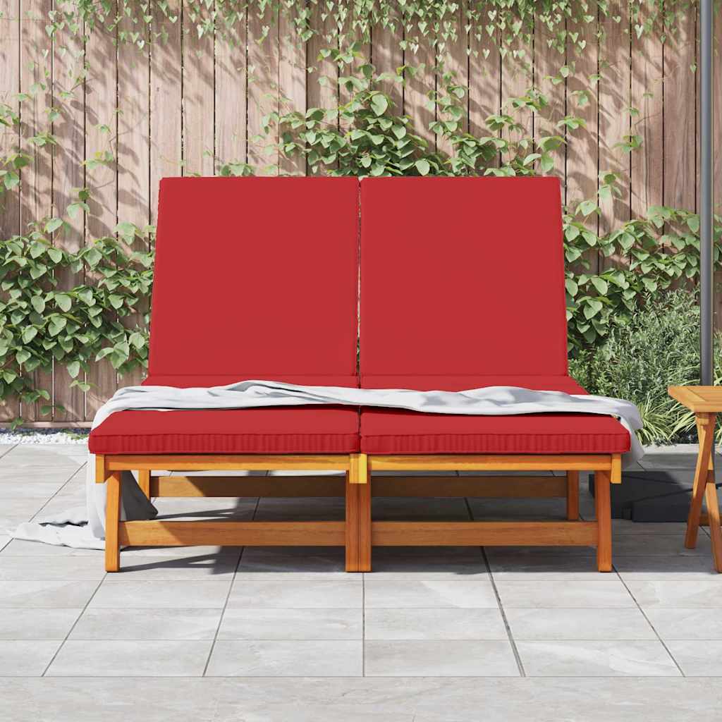 Espreguiçadeira com almofada 2-pessoa Castanho 125 x 200 x 84cm