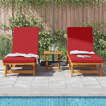 Espreguiçadeira com almofada 2 pcs Castanho 63 x 199 x 85cm