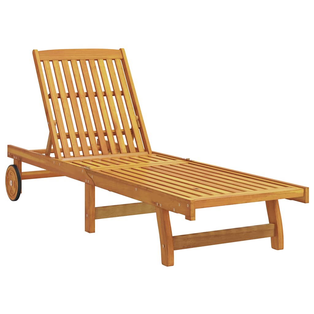 Espreguiçadeira com mesa madeira de acácia maciça