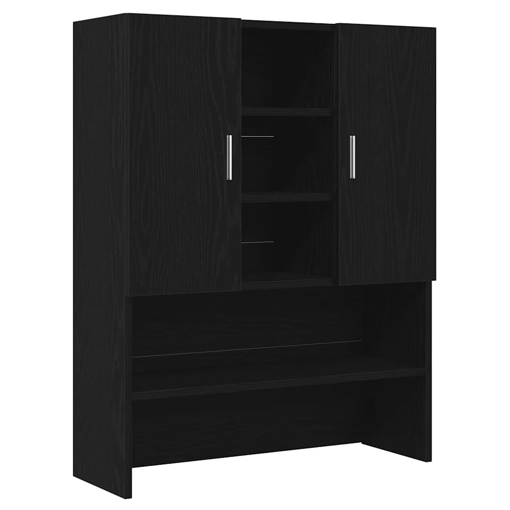 Armário para máquina de lavar roupa 2 pcs Carvalho preto