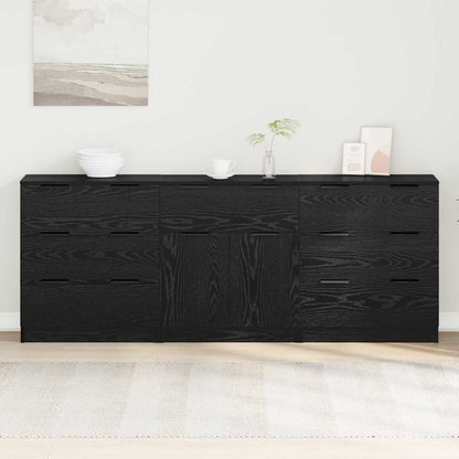 Buffet 3 pcs Carvalho preto 60 x 30 x 70 cm Madeira processada