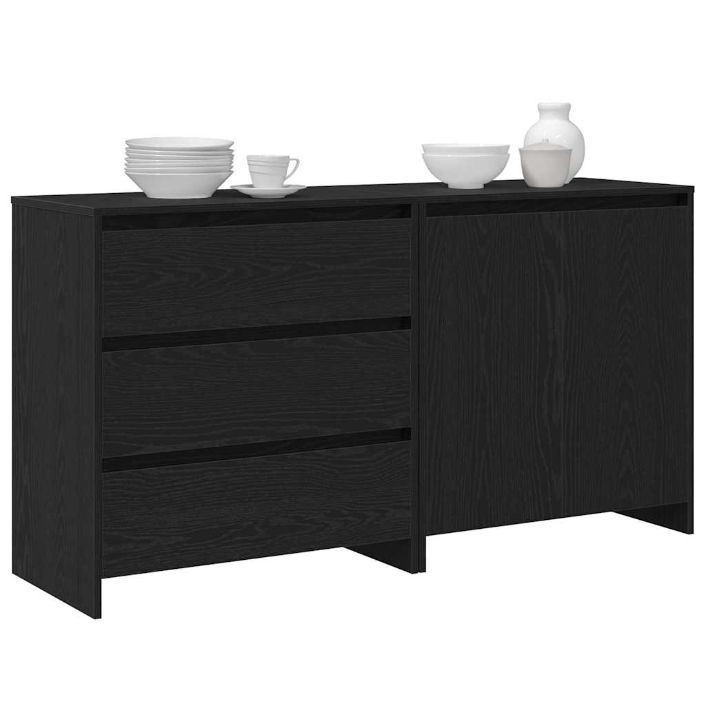 Buffet 2 pcs Preto 70 x 41 x 75 cm Madeira processada