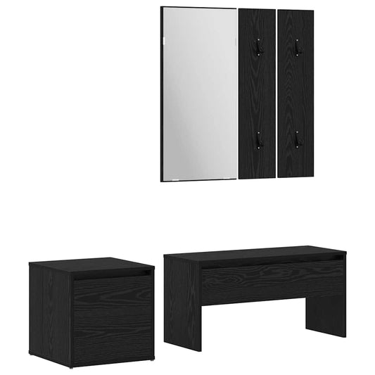 Conjunto de móveis de corredor com gaveta 3 pcs Carvalho preto