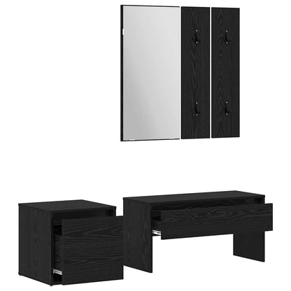 Conjunto de móveis de corredor com gaveta 3 pcs Carvalho preto