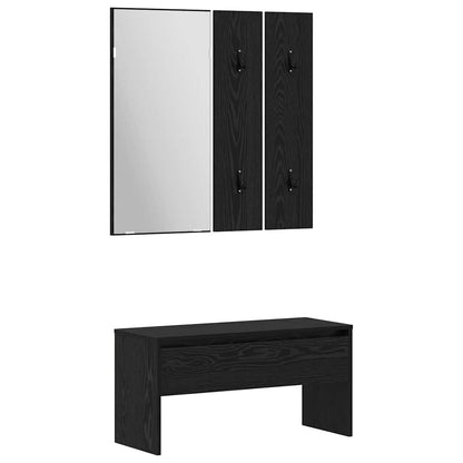 Conjunto de móveis de corredor com gaveta 3 pcs Carvalho preto