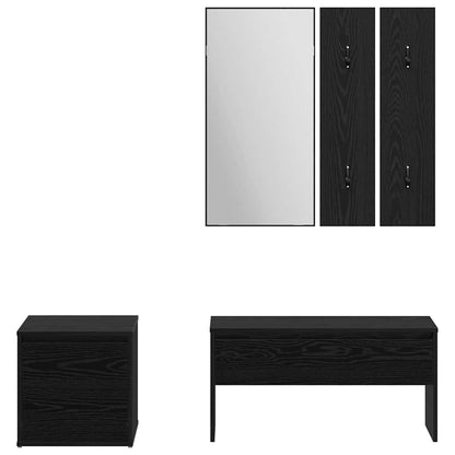 Conjunto de móveis de corredor com gaveta 3 pcs Carvalho preto
