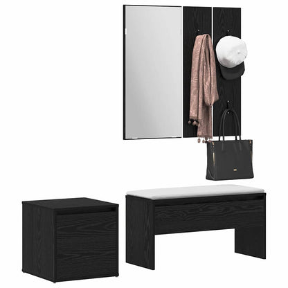 Conjunto de móveis de corredor com gaveta 3 pcs Carvalho preto
