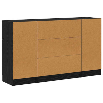 Buffet 3 pcs Carvalho preto 121 x 30 x 70 cm Madeira processada