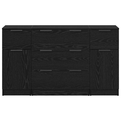 Buffet 3 pcs Carvalho preto 121 x 30 x 70 cm Madeira processada
