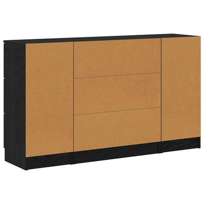 Buffet 3 pcs Carvalho preto 121 x 30 x 70 cm Madeira processada