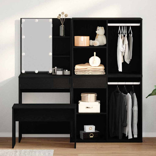 Conjunto de Mesa de Vestir 2 pcs Preto 140 x 40 x 140 cm