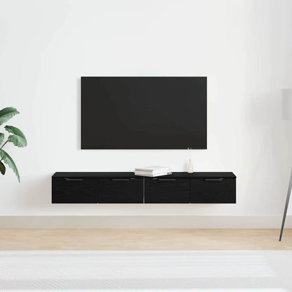 Armário de Parede 2 pcs Carvalho preto 68 x 30 x 20 cm