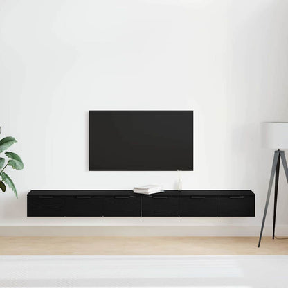 Armário de Parede 2 pcs Carvalho preto 102 x 30 x 20 cm