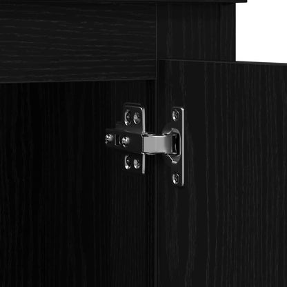 Armário Alto com gaveta Carvalho Preto 132 x 35,5 x 103,5 cm