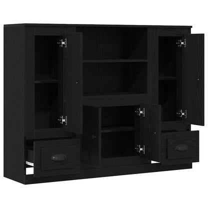 Armário Alto com gaveta Carvalho Preto 132 x 35,5 x 103,5 cm